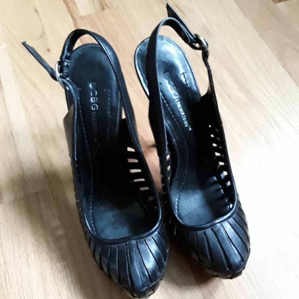 BCBG black high heels